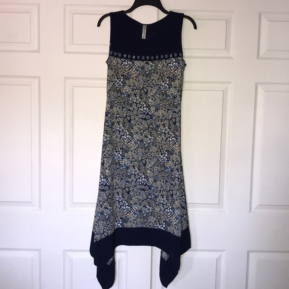 Floral navy dress